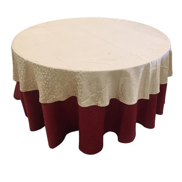 Mehroon-table-cover-with-beige-overlay